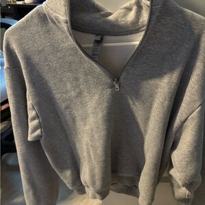 SKIMS Gray Half-Zip Hoodie